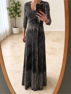 Tua Black Ivory Boho Mixed Print Maxi Dress